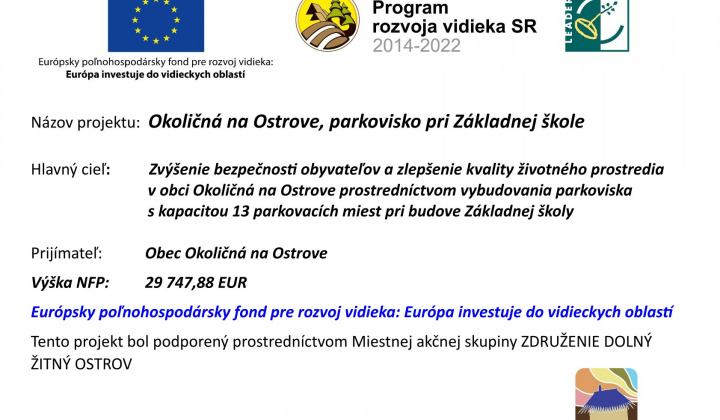 Projekty / Okoličná na Ostrove - parkovisko pri Základnej škole - foto